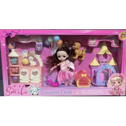 T-473علبة عروسة بيت مع كلب و قطة  22/070 9213