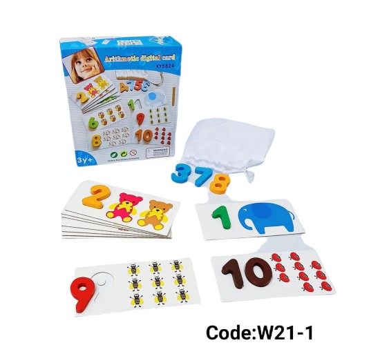 W21-1 ارقام انجليزي مجسمه + كروت 