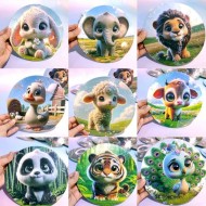 W22-92 بازل صغار الحيوانات دائري 28 قطعه كرتون