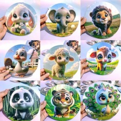 W22-92 بازل صغار الحيوانات دائري 28 قطعه كرتون