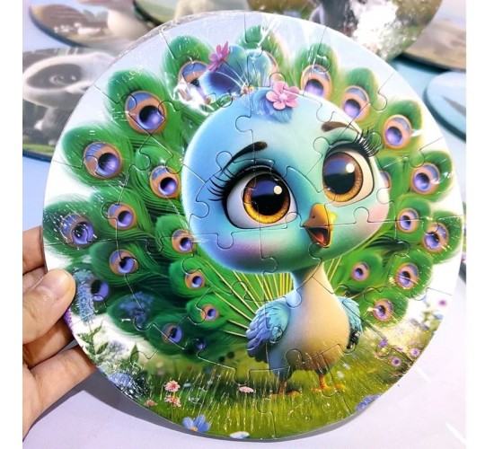 W22-92 بازل صغار الحيوانات دائري 28 قطعه كرتون