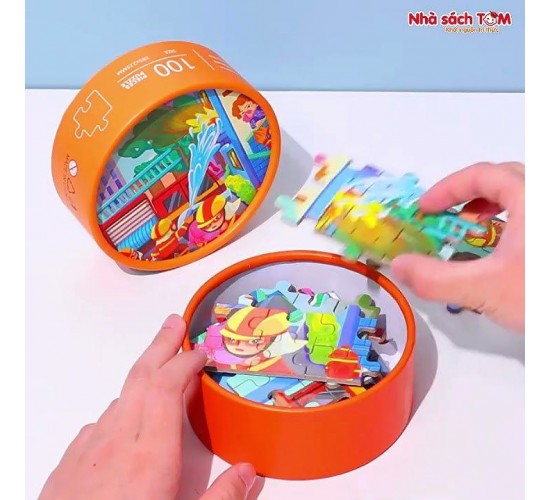 W22-96 بازل 100 قطعه علبه دائريه