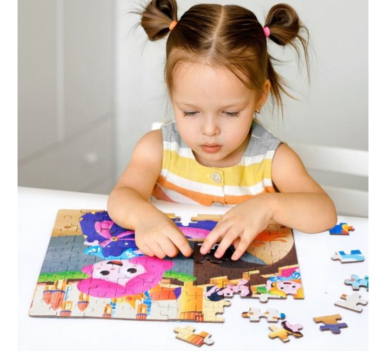 W22-96 بازل 100 قطعه علبه دائريه