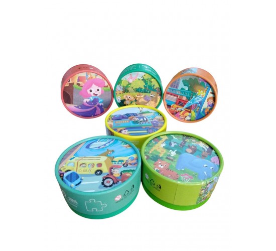 W22-96 بازل 100 قطعه علبه دائريه