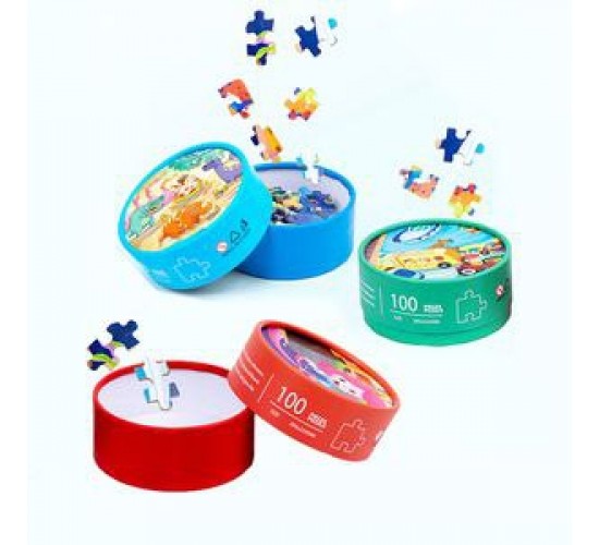 W22-96 بازل 100 قطعه علبه دائريه