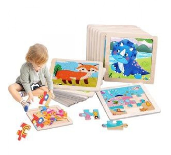 W22-97 بازل اشكال حيوانات 9 قطع مستورد 11سم*11سم