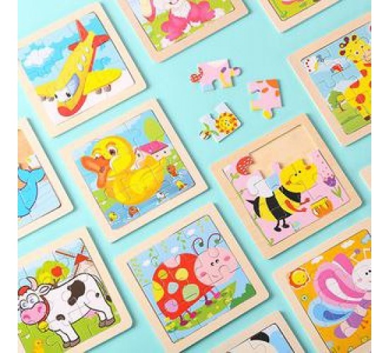 W22-97 بازل اشكال حيوانات 9 قطع مستورد 11سم*11سم