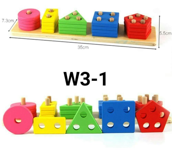 W3-1 ترتيب اشكال هندسية 5 قطع 
