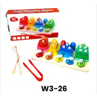 W3-26 بازل خشب تطابق رباعي صيد سمك ونحل 