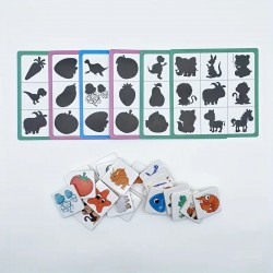 W31-66 الشكل وظله 12 تدريب 6 كروت 36 قطعه خشب W31-66 الشكل وظله 12 تدريب 6 كروت 36 قطعه خشب