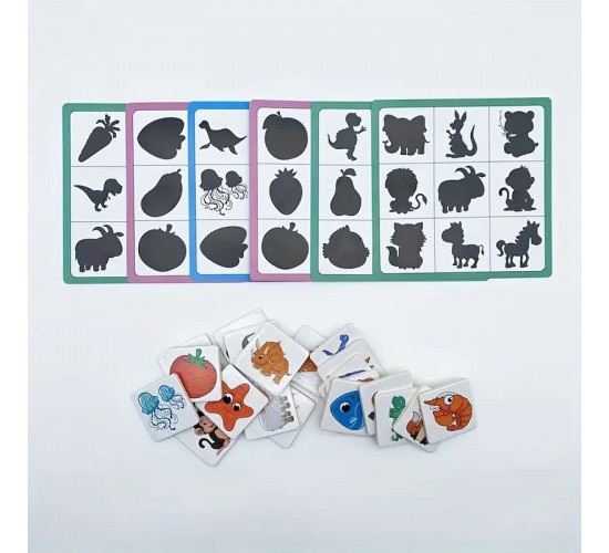 W31-66 الشكل وظله 12 تدريب 6 كروت 36 قطعه خشب