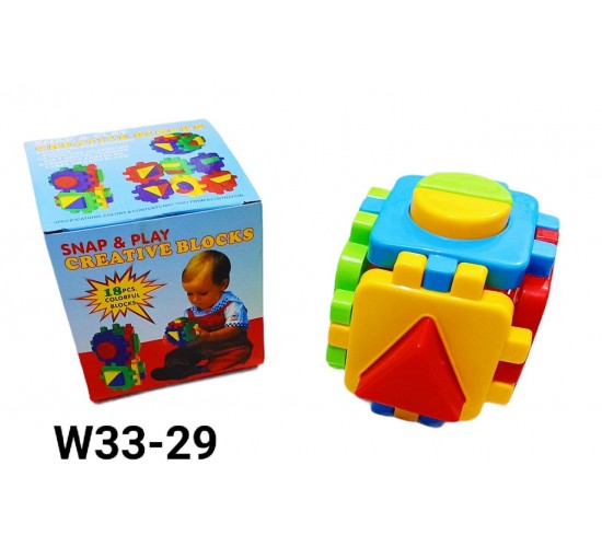 W33-29 مكعب مطابقة الاشكال بلاستيك وسط 