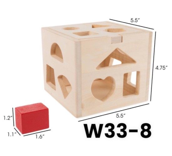 W33-8 صندوق مطابقة الاشكال خشب 