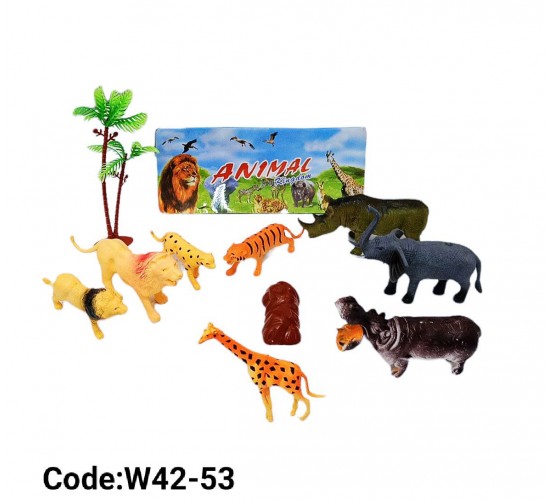W42-53 مجسمات حيوانات غابه 8 قطع	