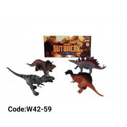 W42-59 مجسمات ديناصورات 4 قطع