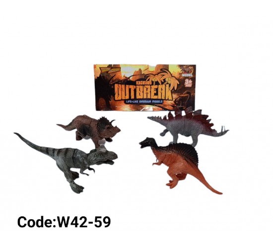 W42-59 مجسمات ديناصورات 4 قطع