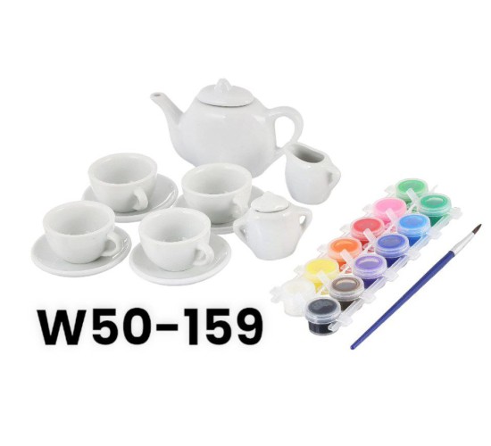 W50-159 طقم شاي سيراميك تلوين 