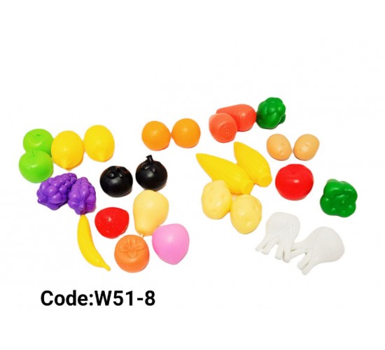 W51-8 مجسمات فاكهه وخضروات بلاستك 18 قطعه 