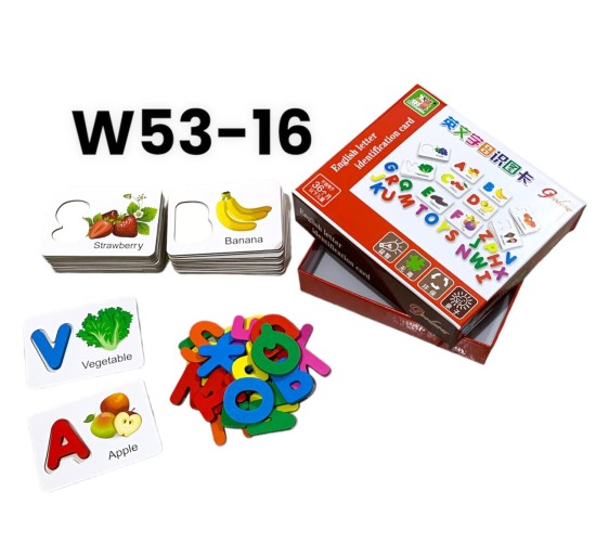 W53-16 فلاش حروف انجليزي خشب + كروت W53-16 فلاش حروف انجليزي خشب + كروت