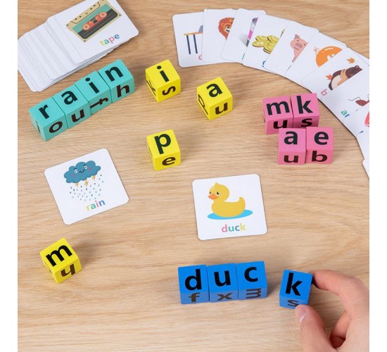 W53-82 لعبة تكوين الكلمات انجليزي 20 مكعب 26 حرف 64 كلمه