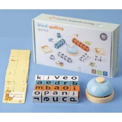 W53-83 لعبة تكوين الكلمات انجليزي 20 مكعب 26 حرف 64 كلمه + جرس