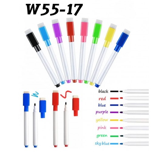 W55-17 باكيت 8 اقلام سبورة ملونة 