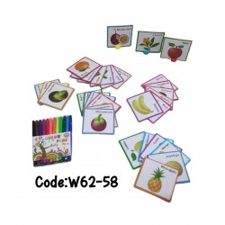 W62-58 علبة كروت تلوين + الوان