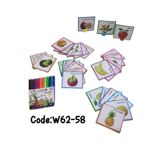 W62-58 علبة كروت تلوين + الوان
